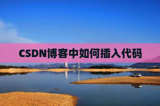 CSDN博客中如何插入代码